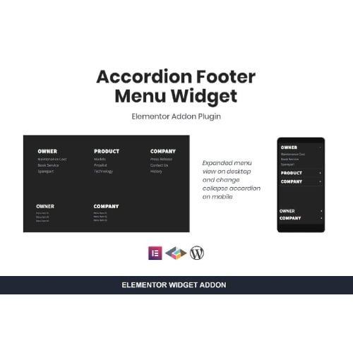 Accordion Footer Menu Widget For Elementor Nulled