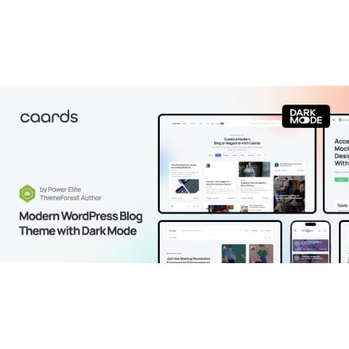 Caards Modern Blog Magazine WordPress Theme with Dark Mode