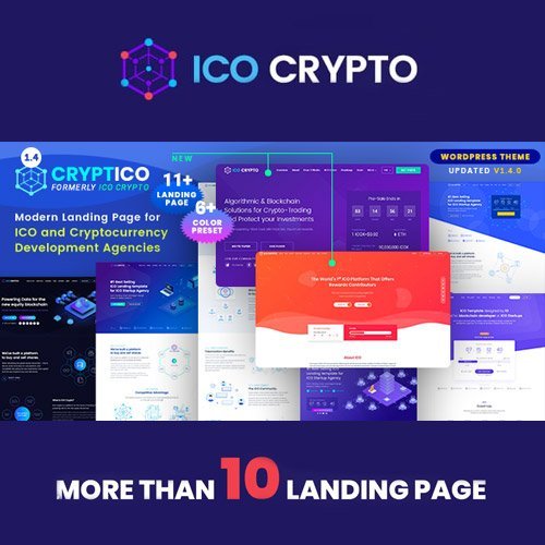 Cryptico ICO Crypto Landing Cryptocurrency WordPress Theme