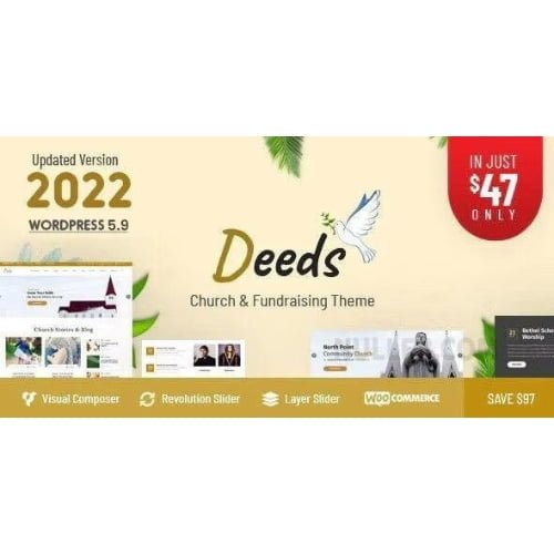 Deeds Best Responsive Nonprofit Church WordPress Theme