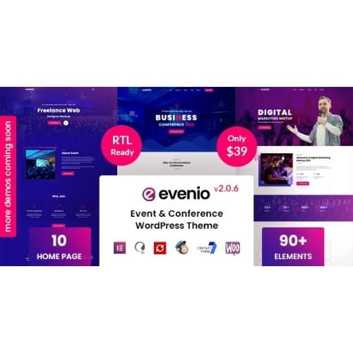 Evenio Event Conference WordPress Theme Free Download