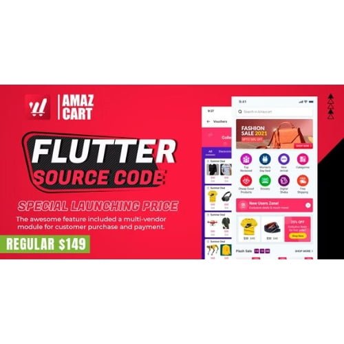 Flutter AmazCart Ecommerce Flutter Source code for Android and iOS