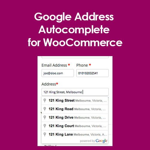 Google Address Autocomplete for WooCommerce