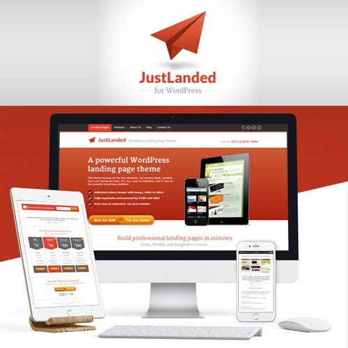 JustLanded WordPress Landing Page