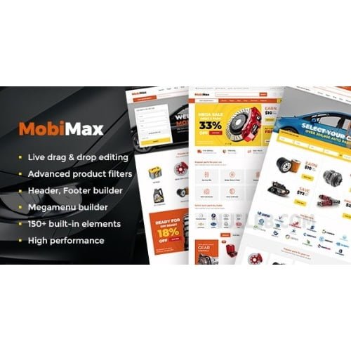 Mobimax Auto Parts WordPress Theme WooCommerce Shop