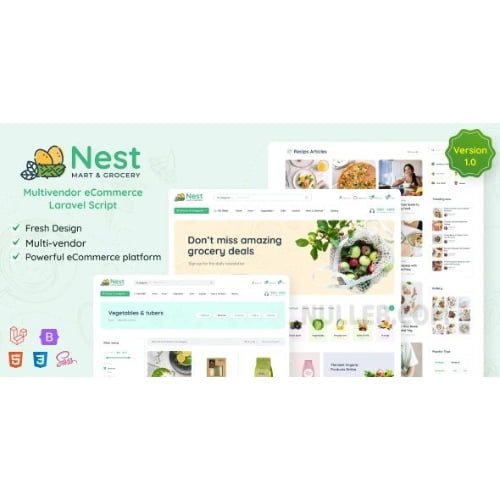 Nest Multivendor Organic Grocery Laravel eCommerce