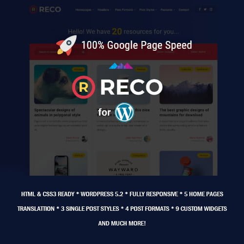 Reco Minimal Theme for Freebies