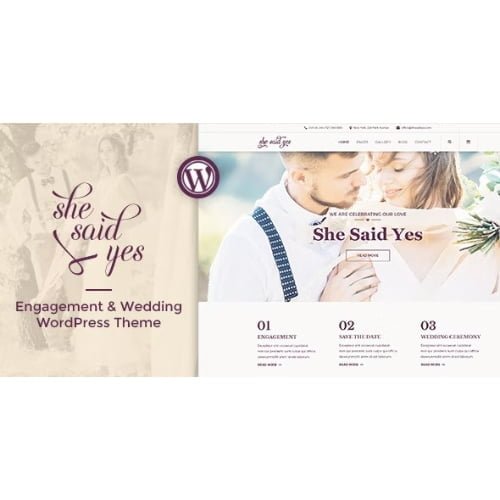 SheSaidYes Engagement Wedding WordPress Theme 1