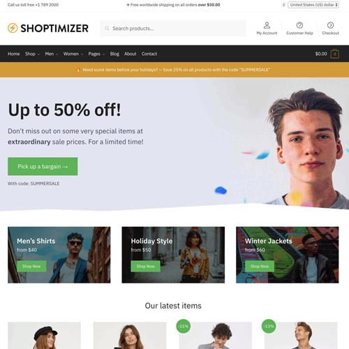 Shoptimizer Fastest WooCommerce WordPress Themes