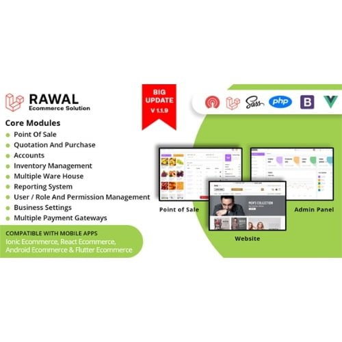 Single Restaurant Laravel Rawal – Android Laravel Ecommerce Solution with Website Admin Panel Nulled 1