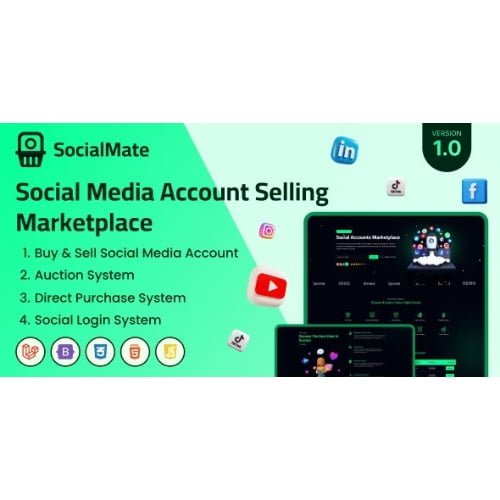 SocialMate Social Media Account Selling Marketplace