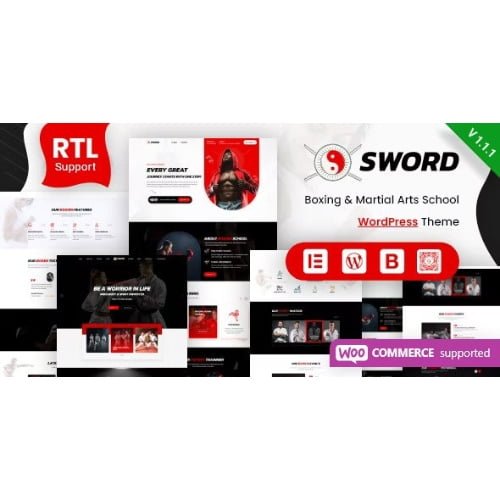 Sword Martial Arts Boxing WordPress Theme RTL