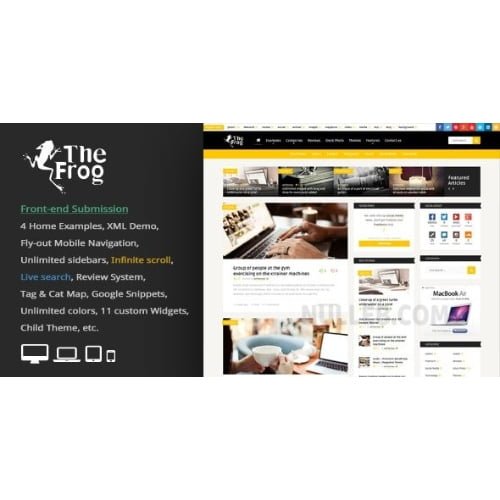 The Frog Creative News Blog Magazine Front end Submission WP Theme