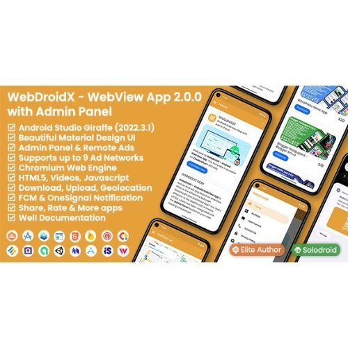 WebDroidX Android WebView App with Admin Panel