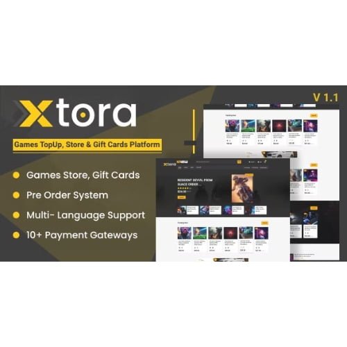 Xtora Games TopUp Store Gift Cards Seller with Preorder Management