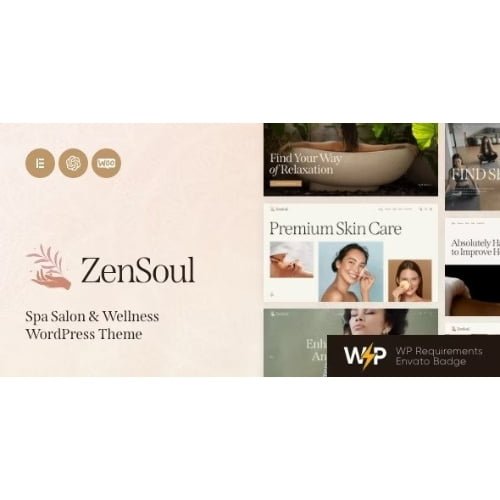 ZenSoul Spa Salon Wellness WordPress Theme AI