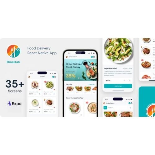 NewsPilot Automatic DineHub Restaurant Food Delivery App Expo SDK 49.0.13 TypeNews Aggregator Script